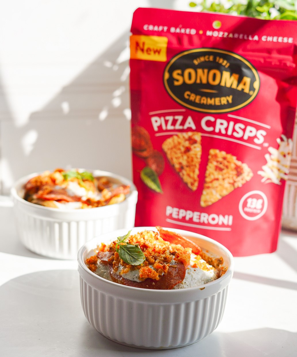 Scalloped Potato Bake with Pepperoni Pizza Crisps Sonoma Creamery