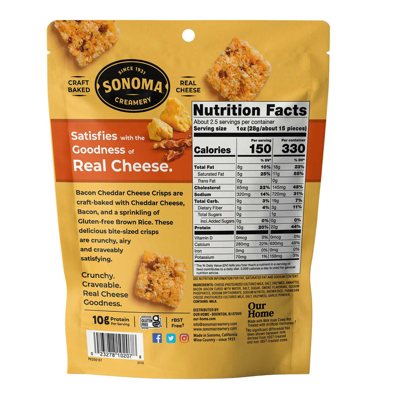 Bacon Cheddar Cheese Crisps - Sonoma Creamery